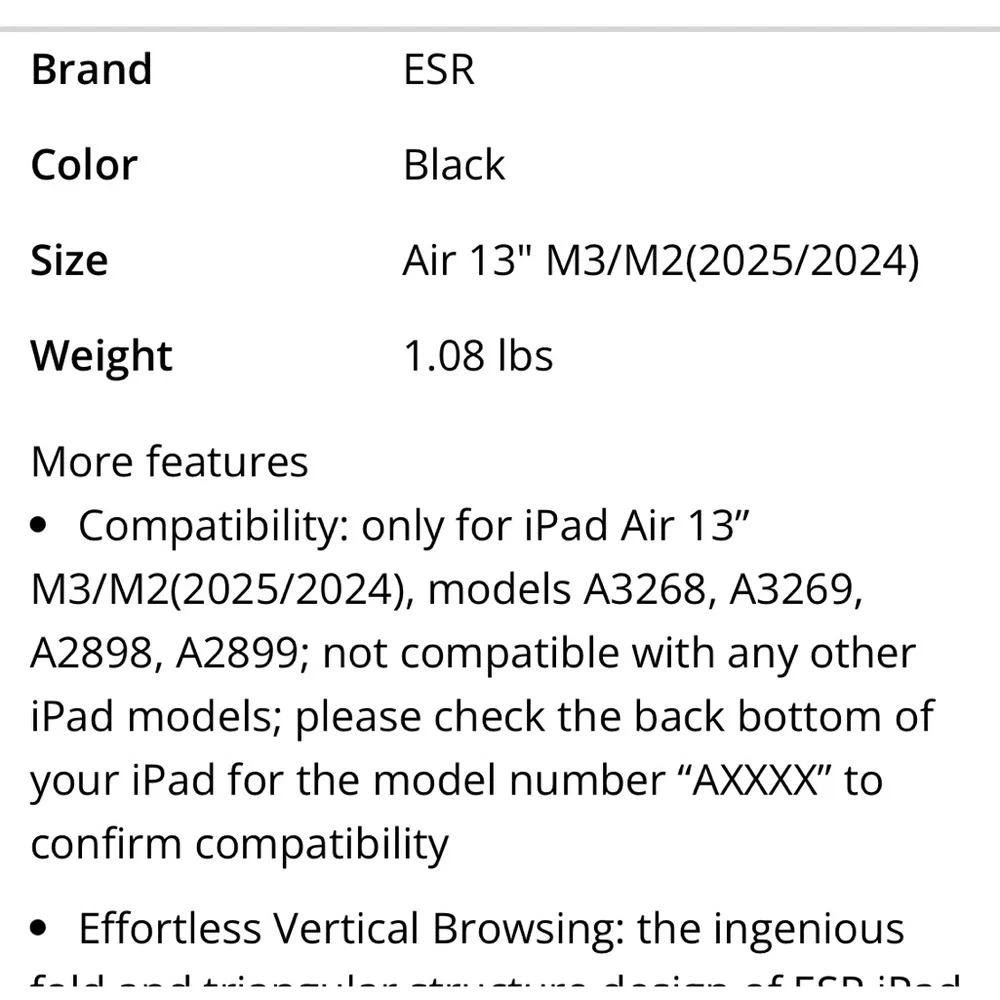 iPad Air 13” Case M3/M2 2025/2024-BLACK